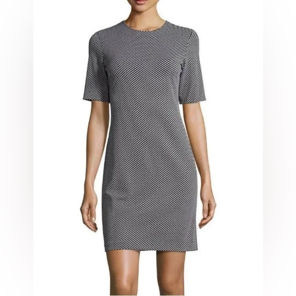 Theory Rijik Claymont mini dress black white EUC size 4